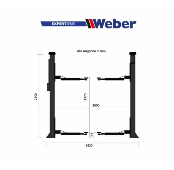 Podnośnik dwukolumnowy śrubowy 5T do busów 400V Weber - obrazek 6