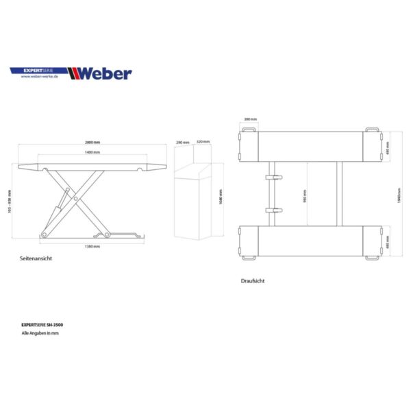 Mobilny podnośnik 3500KG nożycowy 400V Weber - obrazek 8