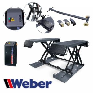 Podnośnik nożycowy mobilny 3T niski przejazd 11cm Weber