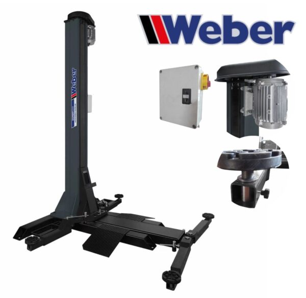 Jednokolumnowy podnośnik śrubowy 2,5T asymetryczne ramiona Weber