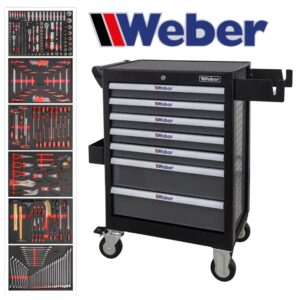 Mobilny wózek warsztatowy 300 elementów zamykany Weber