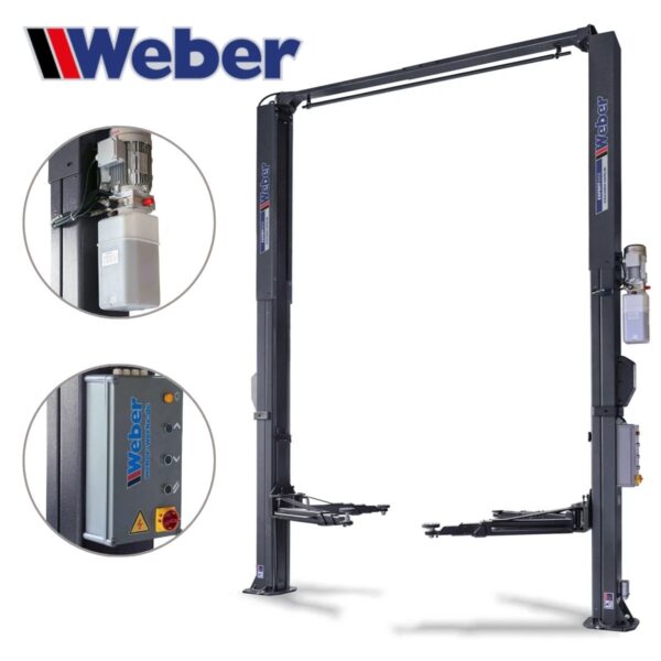 Podnośnik dwukolumnowy 4500kg łączony górą 3,8m 400V Weber
