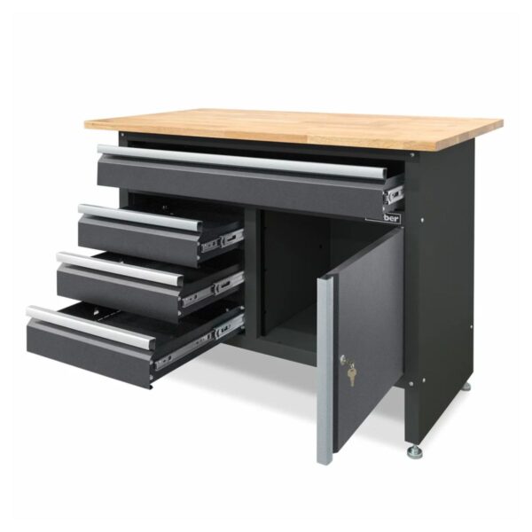 Stół warsztatowy z drewnianym blatem 120x60cm Weber - obrazek 3